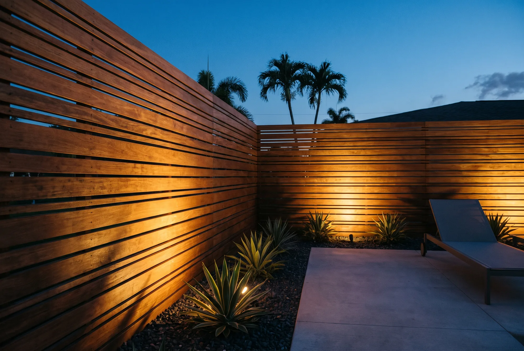 Horizontal slat and lighting
